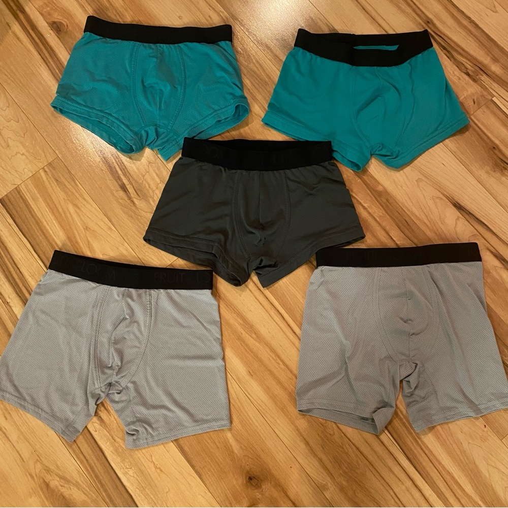 Fruit of the Loom Breathable Men's Boxer Brief 5-Pack Teal, Gray